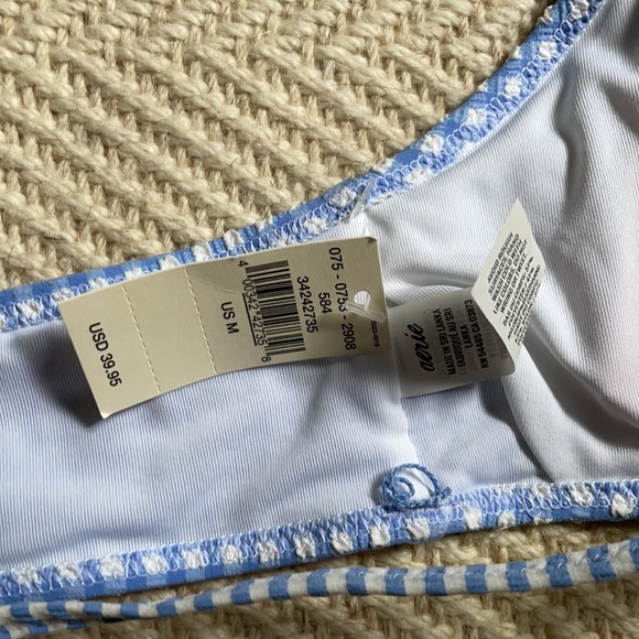Blue gingham ruffle aerie bikini top - Picture 3 of 3